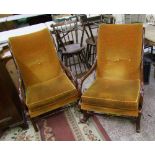 Vintage Parker Knoll oak open armchair: with matching rocking chair (2)
