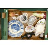 A mixed collection of ceramics to include: vases, small decorative wall plaques, shell dish, pin