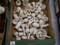 A large collection of W H Goss crested ware: 1 tray.
