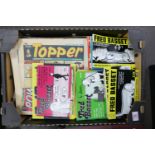 A collection of items to include vintage comics: Beezer, Victor, Pow and Topper together with a