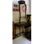 Small barley twist side table: together with an early 20th Century two tiered plant stand (2)