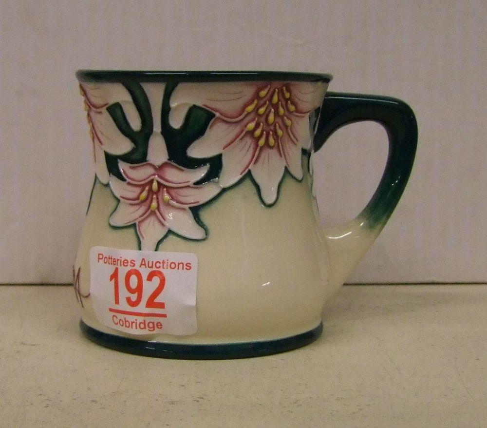 Moorcroft Open Day mug; dated 2004. Boxed