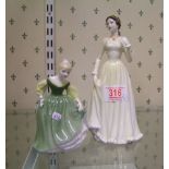 Royal Doulton figurines Lisa HN4525: together with Fair Maiden Hn2221 ( seconds) (2)