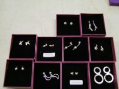 A quantity of boxed Chavin Sterling Silver earrings: (20).