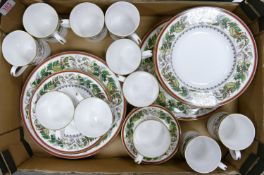 Spode Christmas rose Dinner and tea ware: to include plates, bowls, cups & saucers ( 1tray)