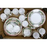 Spode Christmas rose Dinner and tea ware: to include plates, bowls, cups & saucers ( 1tray)