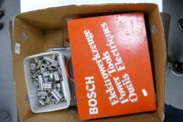Bosch electric drill in case Rotary laser level: drill includes addition chuck, drill bits etc.