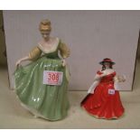 Royal Doulton figure fairlady : hn2193 together with a Leonadro figure (2)