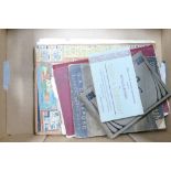 A collection of vinatge postcards, stamp collection, souvenier cards etc