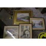 A collection of Framed Landscapes: larger item signed Walter Nash(4)