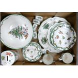 Spode Christmas themed items : to include money box, cups, plates, napkin rings, serving platter etc