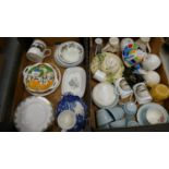 A mixed collection of items to include: Royal Doulton Marlborough Side plates, decorative mugs ,