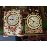 Wedgwood Clio & Royal Doulton Centennial Roses patterned mantle clocks(2)