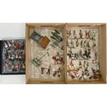 Large group of French lead soldiers and accessories: 42 x mainly foot soldiers,