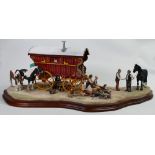 Border Fine Arts large tableau piece of a Gypsy caravan horses and figures Striking a deal at
