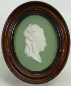 Wedgwood Sage green dip portrait Sarah (Sally Wedgwood) Medallion: c1840,