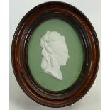 Wedgwood Sage green dip portrait Sarah (Sally Wedgwood) Medallion: c1840,