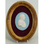 Wedgwood tri colour portrait medallion Edward (old) Bourne: Prev Milkins collection,