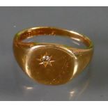 9ct gents signet ring size O 6.