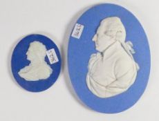 Wedgwood & Bentley blue portrait plaque of Locke (several chips to edge) & 19th century Mr Townley