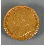 Gold FULL Sovereign dated 1894: