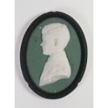 Wedgwood tri coloured dipped Jasper portrait medallion of H.R.