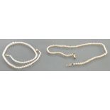 Single string graduated cultured Pearls: 44cm, diameter 7mm to 2mm,
