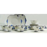 Shelley Vogue shaped tea ware pattern 11788 to include: 7 cups, 7 saucers, 7 side plates,