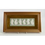 Wedgwood rectangular green & white dancing hours plaque: Framed,