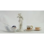 A collection of Porcelain items including: Royal Worcester pheasant coffee can & saucer by Stinton
