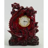 Royal Doulton Prestige Flambe Zibo Dragon Clock BA37: Limited edition, height 22cm.