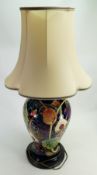 Moorcroft Prestige Queens Choice lamp base: Height 44cm.