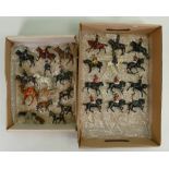21 x mounted early lead soldiers: Makers unknown, together with 6 donkeys & a camel.