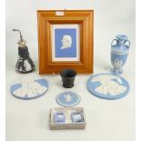 A collection of Wedgwood Jasperware items including: Portrait plaque of Sir Francis Palgrave,