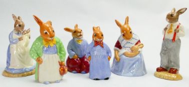 A collection of Royal Doulton large Bunnykins figures: Comprising Mother DB472, Mother & baby DB226,