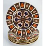 Royal Crown Derby 1128 Imari pattern 27cm dinner plates: Seven items, 3 noted as seconds.