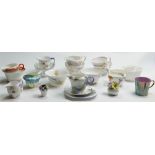 A collection of Shelley milk jugs and sugar bowls to include: Vincent 11603, Regent 12132,