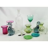 A collection of Art Glass and similar items to include: Cases,