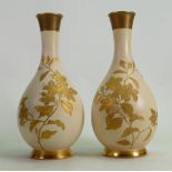 Pair Wedgwood gilded 19th century Earthenware vases: Height 26cm.