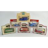 A large mixed collection of boxed Buses and vehicles to include: Days Gone,