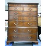 Mahogany Chest on Chest c1800: Measuring 121cm wide x 59cm deep x 158cm high.