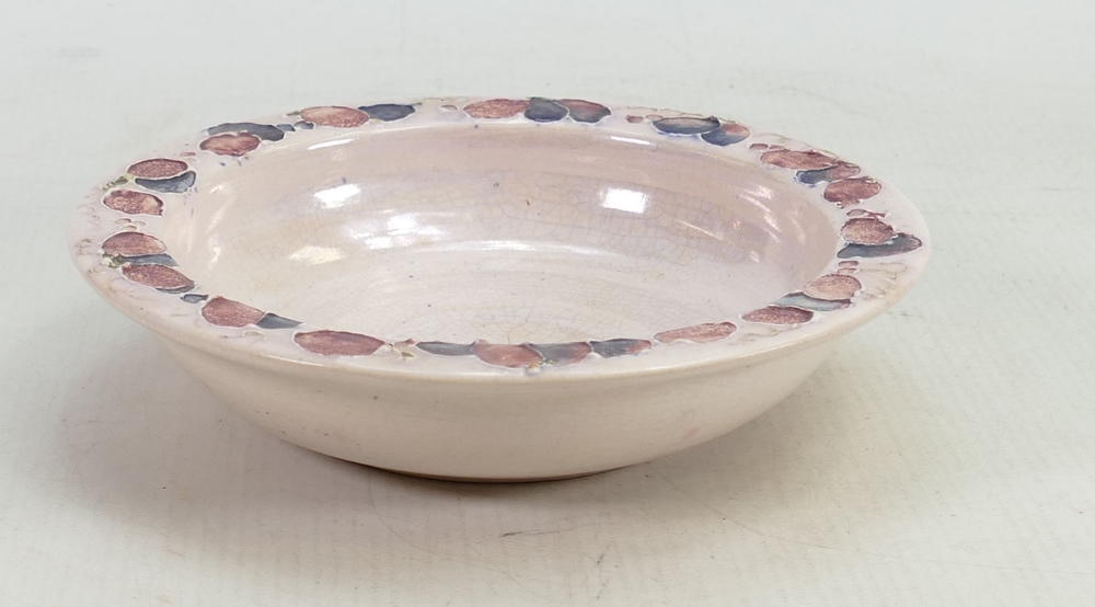 Lise B Moorcroft small thrown bowl: With grapes around the rim. Firing crack to centre. 17cm. 1992. - Image 3 of 3