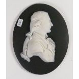 Wedgwood 19th century black & portrait plaque Kembale: Height 12.5cm.