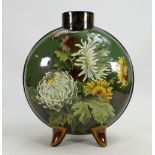 Doulton Lambeth Faience moon flask: Decorated with flowers, artists initialled, height 34cm.