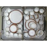 Royal Grafton Majestic pattern tea and dinner ware: 64 pieces (2 trays).