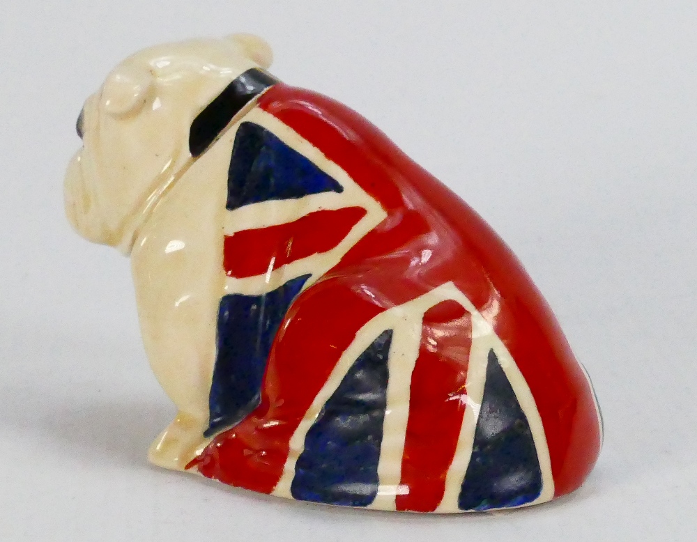 Royal Doulton miniature Bulldog draped with Union Jack: Height 6cm. - Image 3 of 4