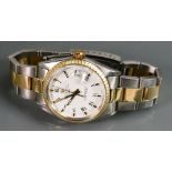 Rolex Oyster Perpetual Date mid size wristwatch: With Oyster 78353 bi metal bracelet,