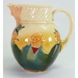 Royal Doulton Queensware Dickens Jug: The Mask Head Jug decorated all around with characters from
