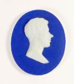 Wedgwood dark blue dipped Jasper portrait medallion of Henry Peter: First Baron of Brougham & Vaux