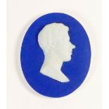 Wedgwood dark blue dipped Jasper portrait medallion of Henry Peter: First Baron of Brougham & Vaux